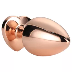   Gleaming Love - Aluminum Plug with Heart Stone - M (Rose Gold)