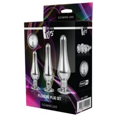 Gleaming Love - Silver Anal Plug Set (3-Piece)