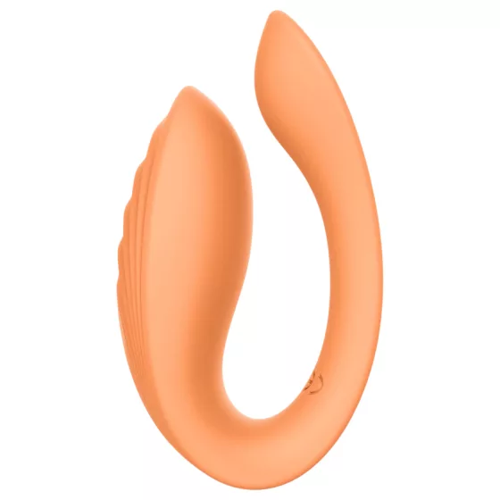 Glam - rechargeable, remote-controlled couple's vibrator (orange)