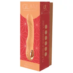 Glam - flexible ribbed vibrator (peach-coloured)