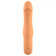 Glam - flexible ribbed vibrator (peach-coloured)