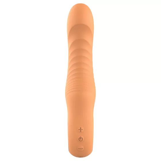 Glam - flexible ribbed vibrator (peach-coloured)