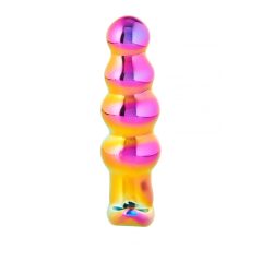  Glamour Glass - beaded, radio controlled, glass anal vibrator (colour)