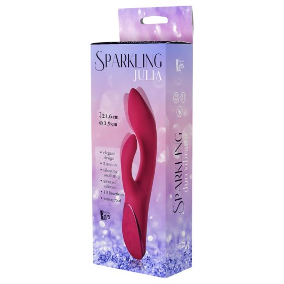 Sparkling Julia Duo - Rechargeable Vibrator with Clitoral Arm (Red)