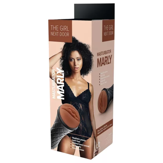 The Girl Next Door Marly - realistic vagina in case (brown)