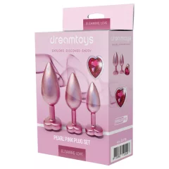 Dreamtoys Gleaming Love - heart-shaped anal plug set (pink)