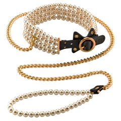 Allure - Beaded Collar with Leash (Black)