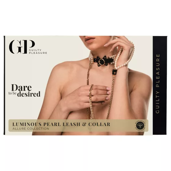 Allure - Beaded Collar with Leash (Black)