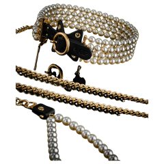 Allure - Beaded Collar with Leash (Black)