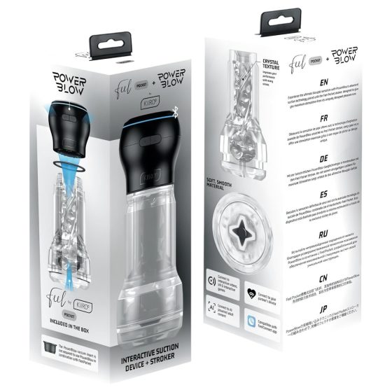 Kiiroo Feel Pocket & Power Blow - Interactive Masturbator (Clear)