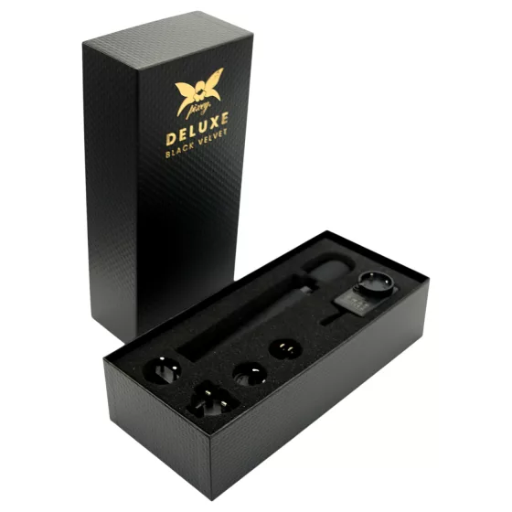 Pixey Deluxe Black Velvet - M‑size wand vibrator (black)