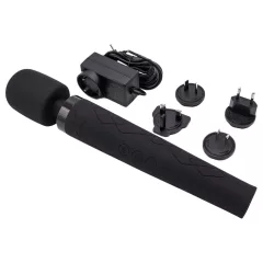 Pixey Deluxe Black Velvet - M‑size wand vibrator (black)
