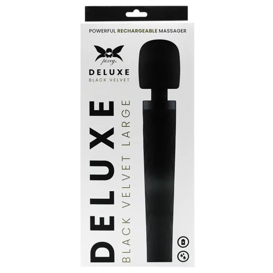Pixey Deluxe Black Velvet - wand vibrator L (black)