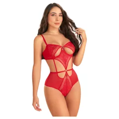   Zôf Ruby - cut-out lace bodysuit with adjustable straps (red)
