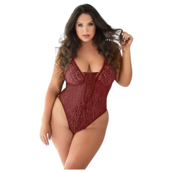 / Allure - Leopard Print Bodysuit (Red)