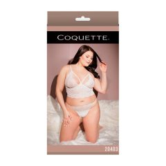 Coquette - lace lingerie set - white (XL-3XL)