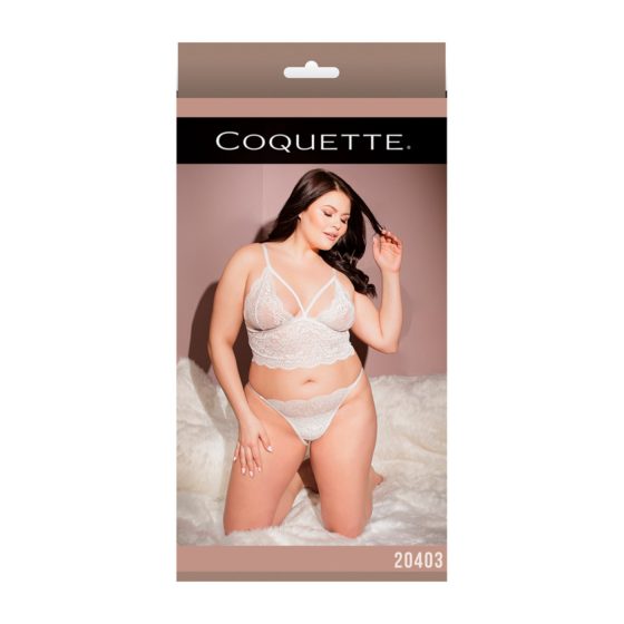 Coquette - lace lingerie set - white (XL-3XL)