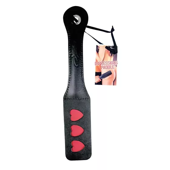 Sportsheets Impression - Black Heart Leather Paddle