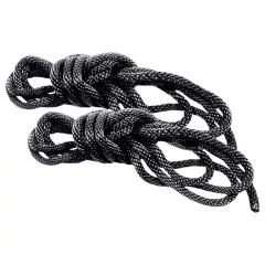 S&M - Silky Bondage Rope Set - Black (2 Pieces)