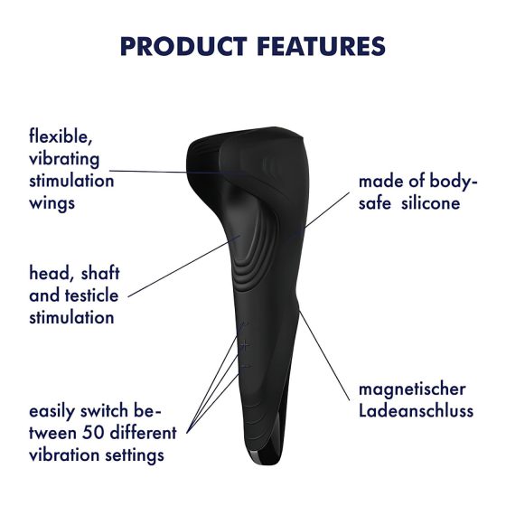 Satisfyer Men's Wand - Rechargeable, Waterproof Tip Vibrator (Black)