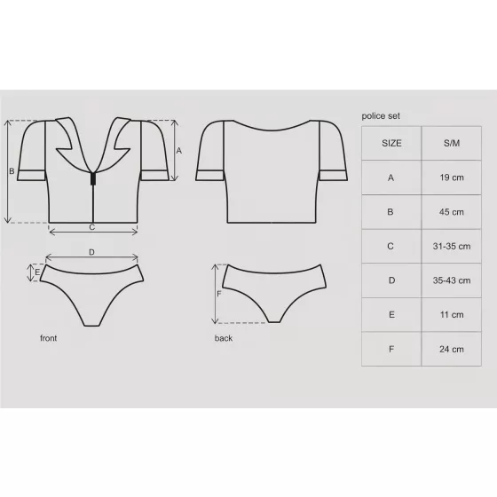 Obsessive Police - Sexy Officer Costume Set (S/M)