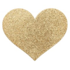   Bijoux Indiscrets Flash - glittering heart nipple sticker (gold)