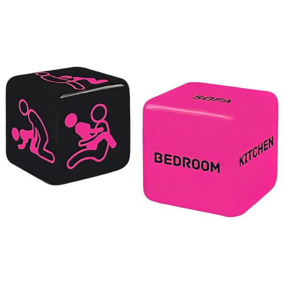 Sex Dice Set with Door Hanger (Black-Pink)