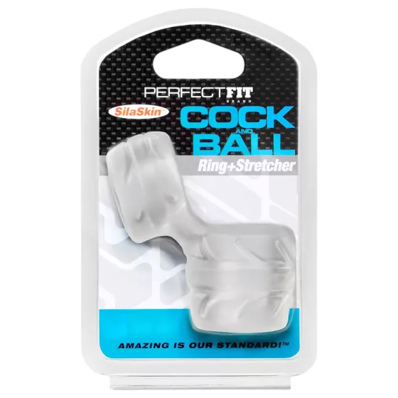 Perfect Fit - SilaSkin Cock Ring and Ball Stretcher Ring (white)