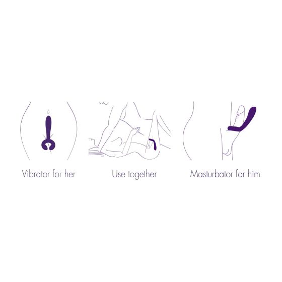 Rianne Duo - Waterproof Rechargeable Couple's Vibrator (Purple)