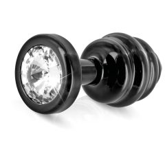 DIOGOL Anni - Ribbed Black Anal Plug (3cm)
