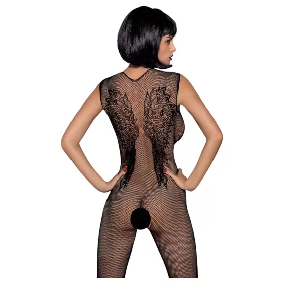 Obsessive N112 - Angel Wing Fishnet Bodysuit - Black (S-L)