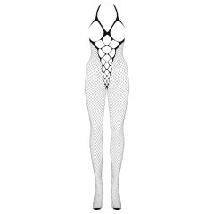   Obsessive N106 - Open-Front Halter Fishnet Bodysuit - Black (S-L)