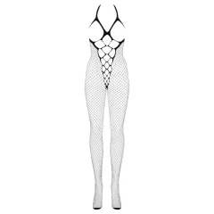   Obsessive N106 - Open-Front Halter Fishnet Bodysuit - Black (S-L)