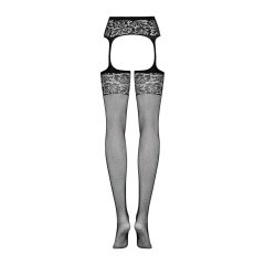 Obsessive S500 – Black Fishnet Garter Set (Sizes S-L)