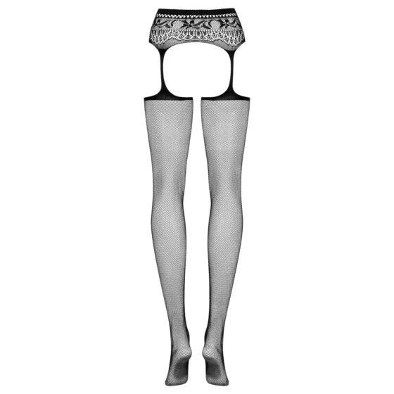 Obsessive S307 - black floral suspender set (S-L)