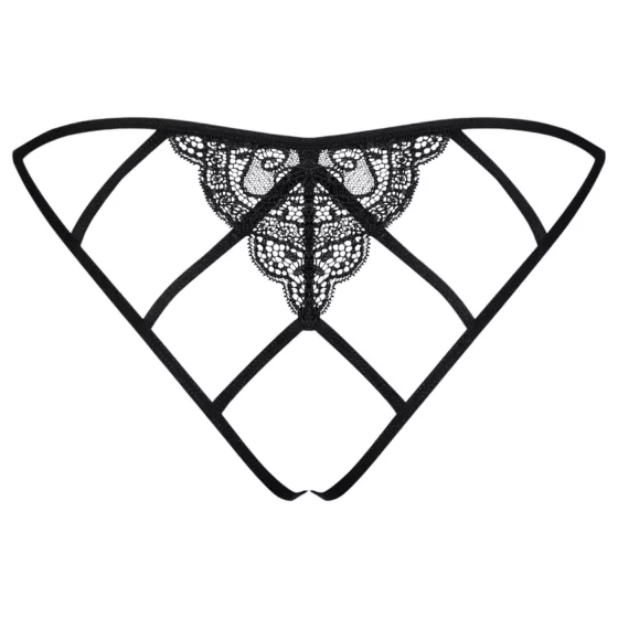 Obsessive Miamor - Black Lace Open-Back Panties