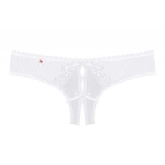 Obsessive Alabastra - floral, bow, open thong - white