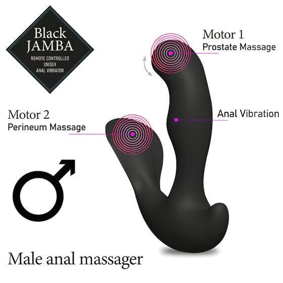 FEELZTOYS Black Jamba - Wireless Warming Anal Vibrator (Black)