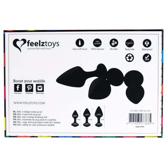 FeelzToys Bibi - Black Anal Plug Set (3-Piece)