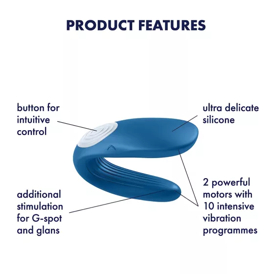 Satisfyer Double Whale - 2‑motor couples’ vibrator (blue)