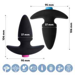   FEELZTOYS Funkybutts - Rechargeable Wireless Anal Vibrator Set (Black)