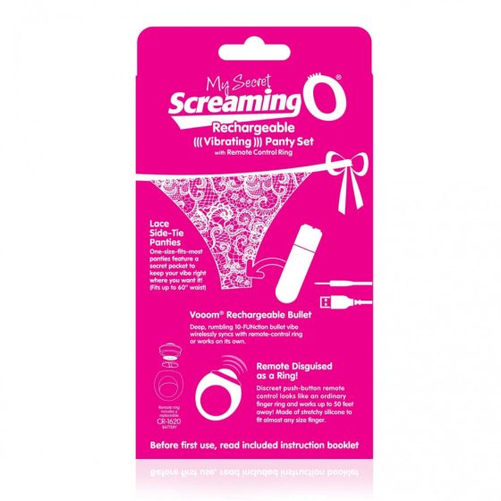 MySecret Screaming Panty - rechargeable radio vibrating panty (pink) S-L
