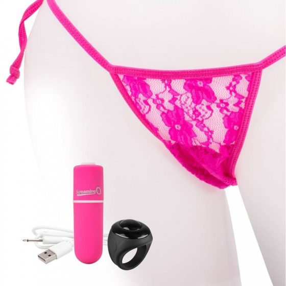 MySecret Screaming Panty - rechargeable radio vibrating panty (pink) S-L