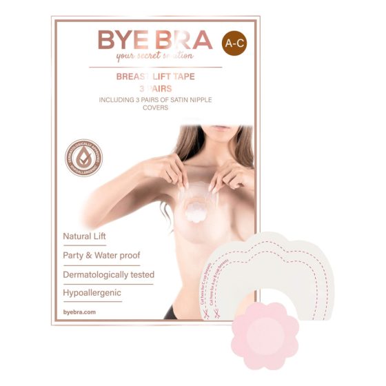 / Bye Bra - Breast Lift & Silk Nipple Covers A-C Nude 3 Pairs