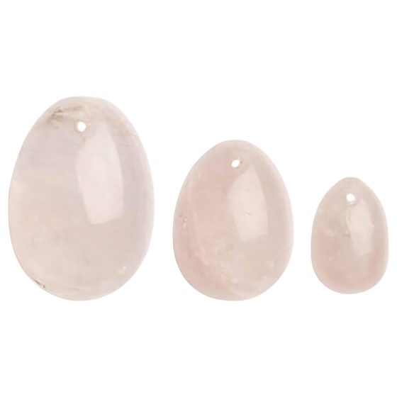 La Gemmes Yoni - Rose Quartz Kegel Ball Set (3 Pieces)