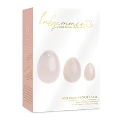 La Gemmes Yoni - Rose Quartz Kegel Ball Set (3 Pieces)