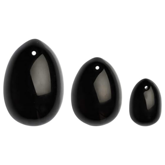 La Gemmes Yoni - Geisha Ball Set - Black Obsidian (3 pcs)