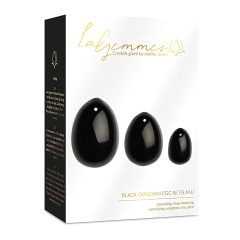La Gemmes Yoni - Geisha Ball Set - Black Obsidian (3 pcs)