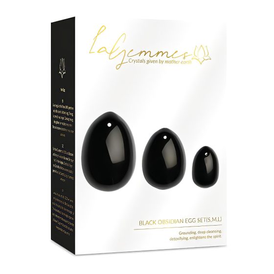 La Gemmes Yoni - Geisha Ball Set - Black Obsidian (3 pcs)
