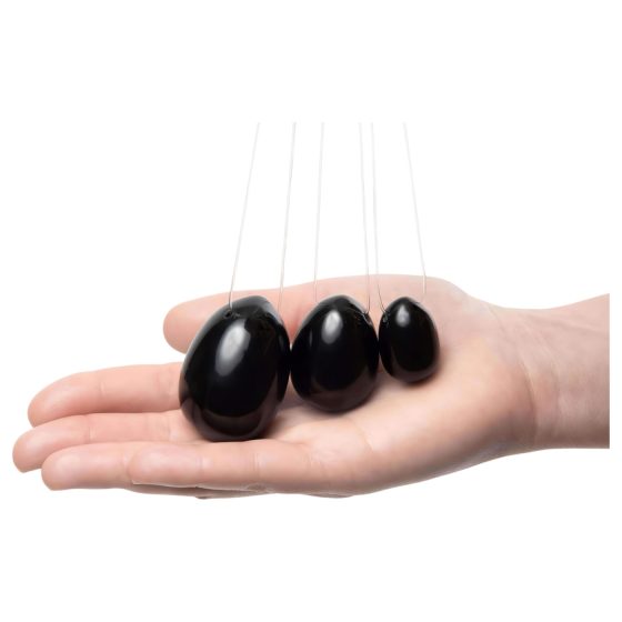 La Gemmes Yoni - Geisha Ball Set - Black Obsidian (3 pcs)